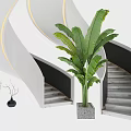 Modern revolving staircase revolving staircase combination 3d model