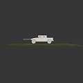 Khaki Colored Military Vehicle With Sturdy Design On Off Road Grassland Tracks