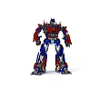 Red And Blue Robot Figure With Detailed Mechanical Structure In Standing Pose 3d model