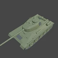 Green Military Tank Model Featuring Long Cannon Turret And Tracked Wheels