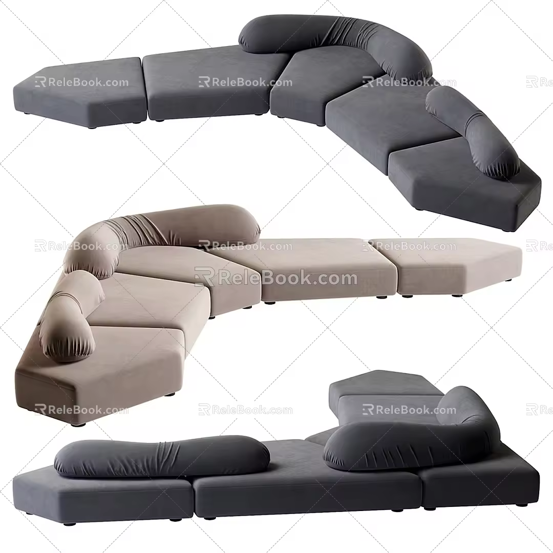 Modern Alien Multiplayer Corner Sofa Collection 3d model