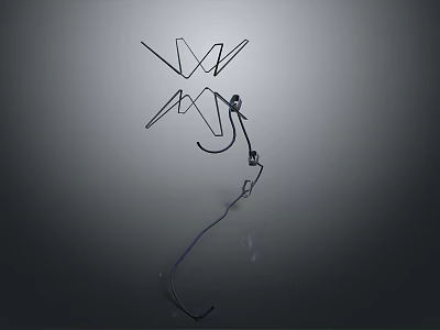 Abstract Computer Components with Wire Connections and Interface in Minimalist Gray Background 3d model
