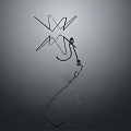 Abstract Computer Components with Wire Connections and Interface in Minimalist Gray Background