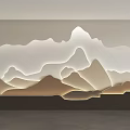 New Chinese-style background wall Landscape background wall Partition landscape background wall Sofa background wall 3d model