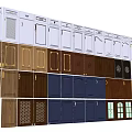Various Kitchen Cabinet Doors With Different Colors And Decorative Patterns 3d model