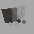 Decorative Components with Marble Textures and Neutral Panels and Spheres for Interior Design 3d model