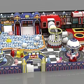 Indoor Playground With Slide Ball Pit Carousel Trampoline And Colorful Design