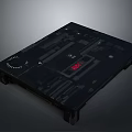 Black Modern Digital Kitchen Scale With Platform Display And Control Knob