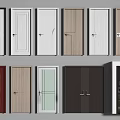 Sleek Modern Swing Doors In Multiple Colors Materials And Glass Panel Design 3d model