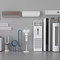 Various Types of Air Conditioners and Fans Including Wall Mounted Floor Standing and Bladeless Models