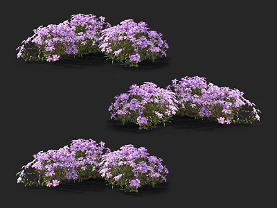 Vibrant Purple Flower Bushes With Lush Green Leaves For Garden Landscaping 3d model