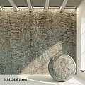 Rough Textured Wall With Circular Decorative Component And Natural Light 3d model