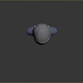 Young Boy Character In Gray Knitted Hat Blue Shirt And White Collar