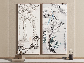 New Chinese Plant Painting Decorative Painting Hanging Painting 3d model