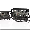 Industrial Air Compressors With Metal Frame Motor Control Panel And Two Sizes