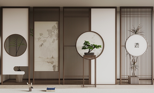 New Chinese Partition Screen 3d model