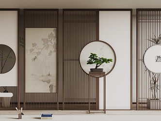 New Chinese Partition Screen 3d model