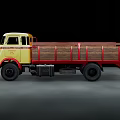 Vintage Yellow Leyland Functional Truck With Red Wooden Cargo Bed And Utility Design
