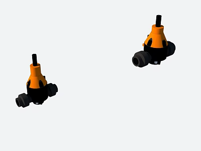 Hardware Tools Two Orange and Black High Quality Connectors with Connection Ports 3d model
