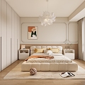 Cream French Style Bedroom 3d model