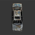 Abandoned Rusted Car With Damaged Roof And Corroded Body Exterior