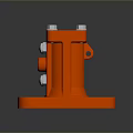 Red Metal Lighting Combination Bracket With Bolts And Mounting Holes