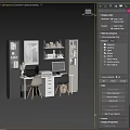 Home Office Study Space With White Desk Light And Black Chairs Bookshelves Decorations
