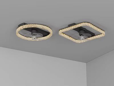 Modern Ceiling Lighting Combination With Square Round Crystal Decorative Fixtures 3d model