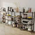 Metal Kitchen Shelving Unit with Multi Tier Design for Organizing Appliances Cookware And Fruits