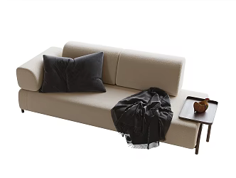 Modern chaise longue bed end stool fabric longue couch 3d model