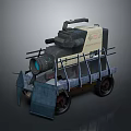 Armored Tactical Military Vehicle Featuring Surveillance Camera Metal Frame And Heavy Duty Wheels