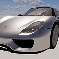 Modern Silver Sports Cars Showcasing Sleek Exterior Design From Multiple Angles