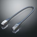 High Quality Gray Ethernet Cable with RJ45 Connectors for Digital Devices 3d model