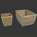 Wicker Storage Baskets Set of Two Different Sizes Practical Household Supplies 3d model