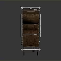 Sturdy Hospital Bed With Metal Frame Brown Mattress Side Rails And Wheels
