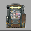 Modern Daily Necessities Vending Machine with Multiple Compartments and Gray Yellow Design