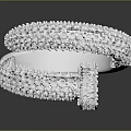Sparkling Silver Diamond Paved Ring As Elegant Clothing Accessory Piece 3d model