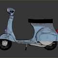 Blue Vintage Scooter with Black Seat and Retro Classic Design