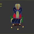 Stylish Yellow Red Black Gaming Chair With Adjustable Armrests And Rolling Wheels