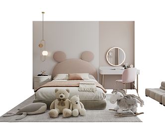 Modern Children's Bed Daughter Room Single Bed Combination 3d model