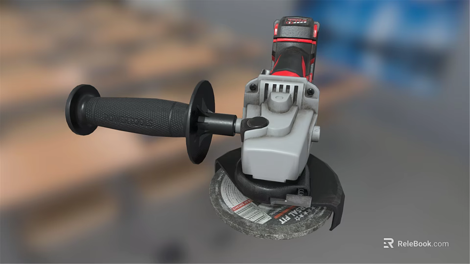 Heavy Duty Angle Grinder Power Tool With Ergonomic Handle And Cutting Disc 3d model 