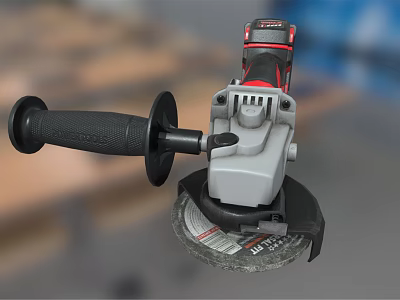 Heavy Duty Angle Grinder Power Tool With Ergonomic Handle And Cutting Disc 3d model