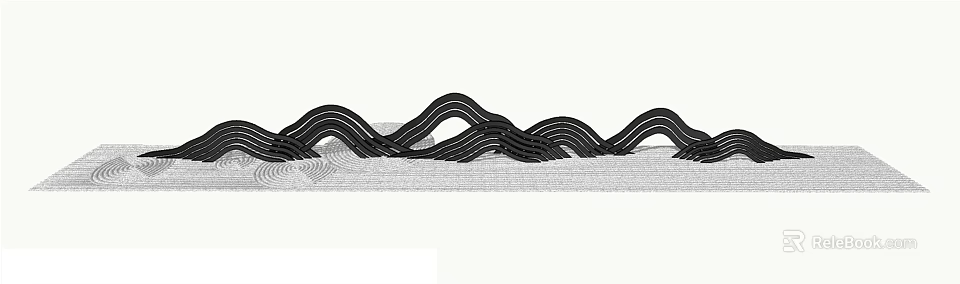 Modern Wavy Feature Wall Design With Curved Layers And Smooth Lines 3d model
