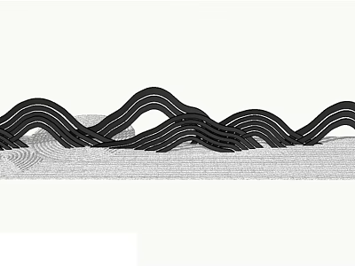 Modern Wavy Feature Wall Design With Curved Layers And Smooth Lines 3d model