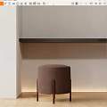 Dressing stool round stool 3d model