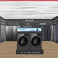 Home Appliance Specialty Store Showcasing Washing Machines And Refrigerators In Modern
