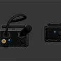 Modern Wireless Doorbell with Black Textured Receiver and Transmitter Design