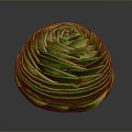 Fresh Green Spiral Vegetable Roll With Tightly Wrapped Leaves
