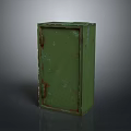 Green Rusted Metal Storage Cabinet With Industrial Metal Door And Hinges For Equipment