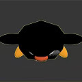 Stylized Low Poly Penguin Figure With Red Heart On Chest Orange Beak And Yellow Feet